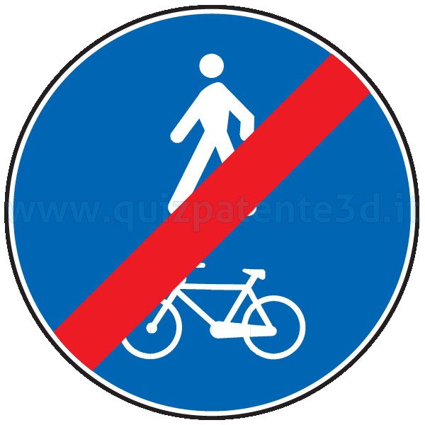 FINE DEL PERCORSO UNICO PEDONALE E CICLABILE