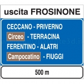 SEGNALE DI ITINERARIO EXTRAURBANO