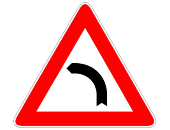Curva pericolosa a sinistra