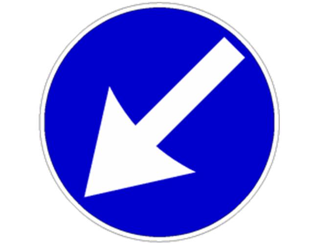 il segnale raffigurato indica direzione obbligatoria a sinistra