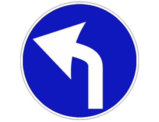 Preavviso direzione obbligatoria a sinistra